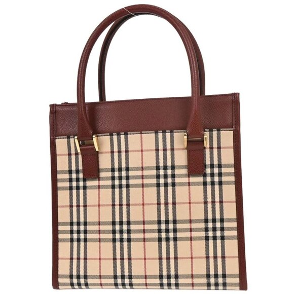 Burberry Beige Burberry Check Tote Handbag 177301 - Picture 2 of 10
